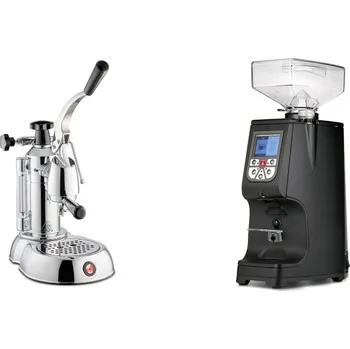 Kávovar La Pavoni Stradivari Lusso + Eureka Atom 60, black