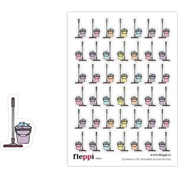 Diář Fleppi Samolepky - Vytírání barevné