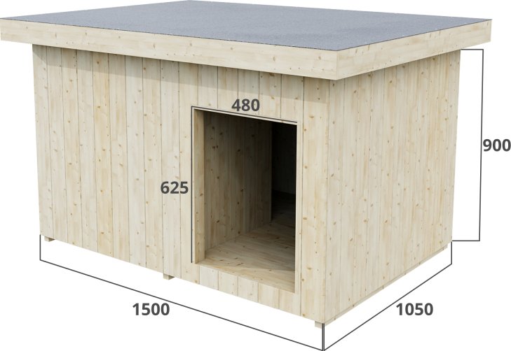 foto Bouda pro psa HTI Zateplená bouda pro psa s předsíní 90 x 150 x 105 cm 