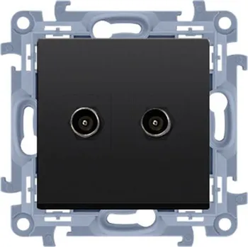Elektrická zásuvka Zásuvka 2 x SAT "F" Simon 10 modul černá matná
