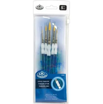 Umělecký štětec Royal And Langnickel Sada štětců Royal & Langnickel Gold Taklon 5 ks Round