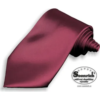 Kravata Soonrich Kravata bordová saténová 6 x 145 cm - jednobarevná pánská svatební