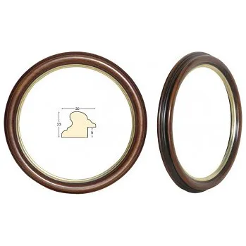 Rám na obraz Kulatý rám hnědý se zlatem – průměr 20cm (Kulatý rám hnědý se zlatem – průměr 20cm)