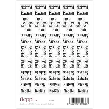 Diář Fleppi Samolepky - dny v týdnu matná