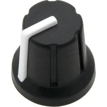 Knoflík Knoflík na potenciometr 6mm černý N-1