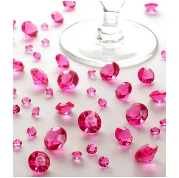 Svatební dekorace Svatba-eshop Dekorační diamanty sytě růžové mix velikostí 100 g - dekorace na svatební stůl