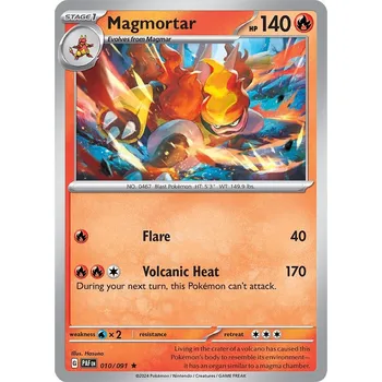 Společenská hra Pokémon karta Magmortar 010/091 Holo - Paldean Fates