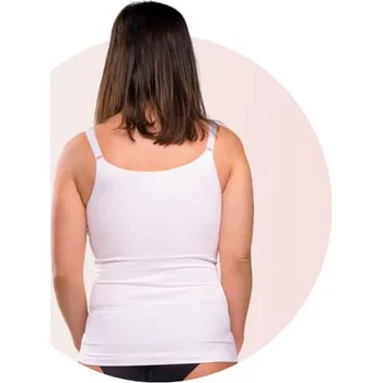 Těhotenské spodní prádlo CARRIWELL Košilka bezešvá stahovací s klipem ke kojení - BÍLÁ - M