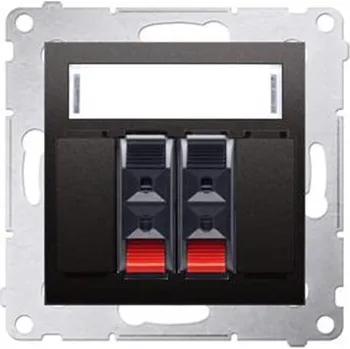 Elektrická zásuvka Zásuvka reproduktoru Simon 54 premium 2násobná antracit