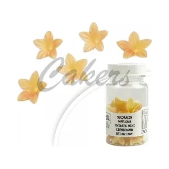 Jedlá dekorace na dort Oplatkové kvítka - žuté ,40ks