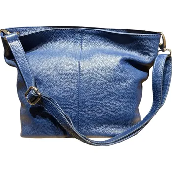 Kabelka Vera Pelle Kožená dámská kabelka střední tmavě modrá modra