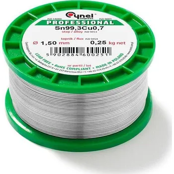 Příslušenství ke svářečce Cín 1,5mm/250g CYNEL Sn99,3Cu0,7 bezolovnatý