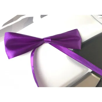 Svatební dekorace Svatba-eshop Saténová mašle fialová se stuhou k nalepení - dekorace na svatební auto