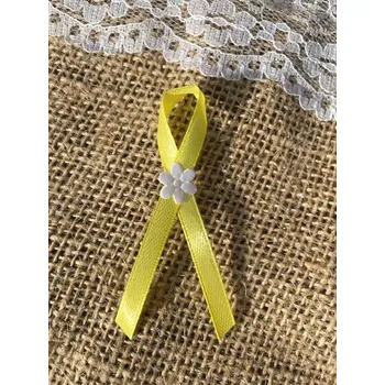 Svatební dekorace Svatba-eshop Svatební vývazek s kytičkou žlutý - žluté svatební vývazky, voničky