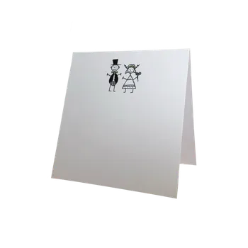 Svatební dekorace Svatba-eshop Svatební jmenovka bílá s nevěstou a ženichem vysoká