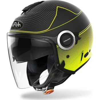 Helma na motorku Přilba HELIOS MAP, AIROH (černá/fluo-matná) 2021 - S
