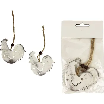 Velikonoční dekorace Slepička k zavěšení, 2ks D1020 - 7 x 0,5 x 6,5 cm