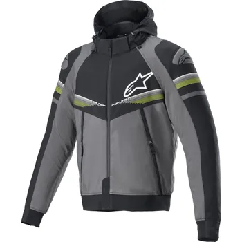 Moto bunda bunda SEKTOR 2 TECH HOODIE 2022, ALPINESTARS (šedá/černá/žlutá fluo) - S