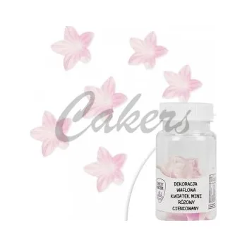 Jedlá dekorace na dort Oplatkové kvítka - růžová ,40ks