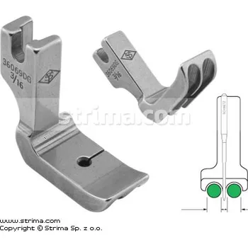 Příslušenství k šicímu stroji Texi Patka pro všívání kedru pro šicí stroje, oboustranná 4.8mm P69D3/16 [36069DG 3/16]