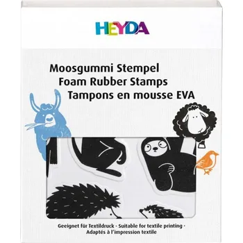 Dětské razítko Heyda Zvířata - gumová razítka na pěnovce sada (15ks)