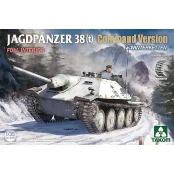 Plastikový model Takom 1/35 Jagdpanzer 38(t) Command Version w/Winterketten & Interior