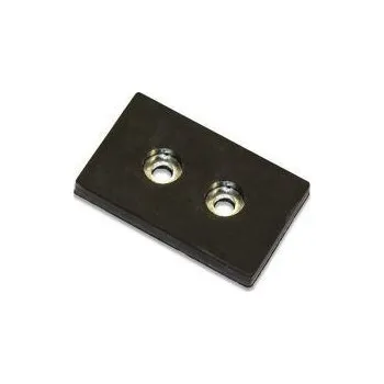 Dekorativní magnet Pogumovaný neodymový magnetický úchyt, kvádr 52 × 32 × 6 mm, 2 otvory M5, síla 15 kg