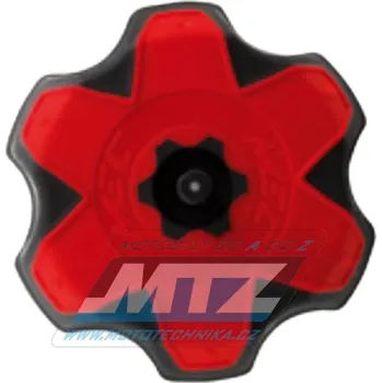 Palivový systém pro motocykl Víčko nádrže MEC červeno-černé Suzuki RM65+85+100+125+250 +RMZ250 +RMZ450 +RMZX 450 + Kawasaki KX125+250