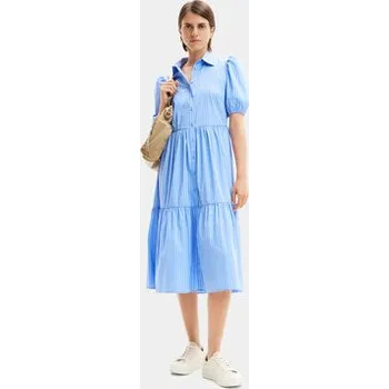 Dámské šaty Desigual Košilové šaty Alejandria 24SWVW82 Modrá Loose Fit S