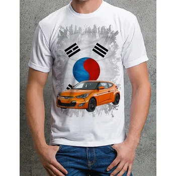 Pánské tričko tričko Hyundai Veloster XL (tričko s osobním autem)