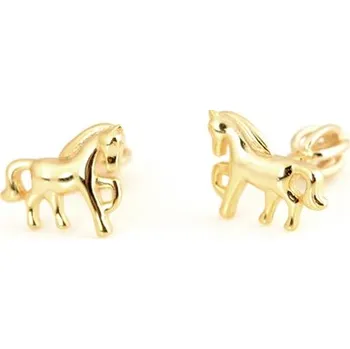 Náušnice Stříbrné pozlacené náušnice koně STNAU1719F