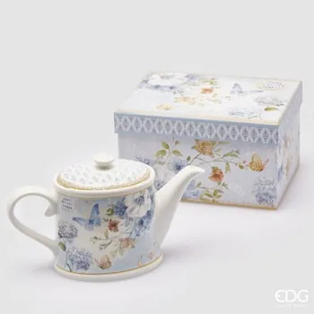 Konvice na čaj Porcelánová konvice 600 ml Butterfly, 11x19x14 cm