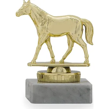 Figurka kůň, zlatá, 10cm, včetně podstavce