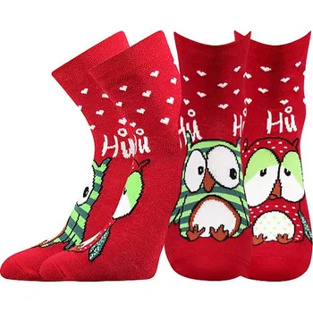 Dámské ponožky Ponožky Xantipa červené, Hů Hů (Ponožky se sovou, sovička)