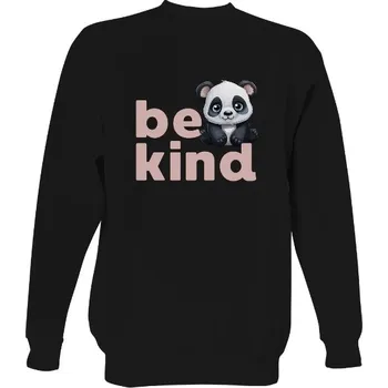 Pánská mikina Mikina bez kapuce Unisex s potiskem Be KIND s pandou pánské