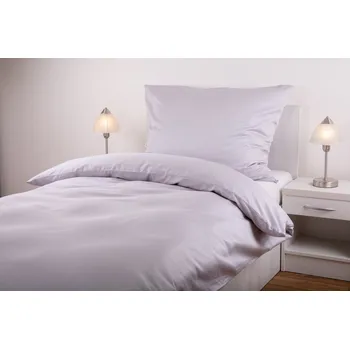 Povlečení JAN peří Povlečení z bavlněného saténu - stříbrné - Povlečení z bavlněného saténu - stříbrné - souprava povlečení 70x90 + 140x200