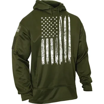 Pánská mikina ROTHCO Mikina CONCEALED CARRY s kapucí US vlajka ZELENÁ velikost: 3XL