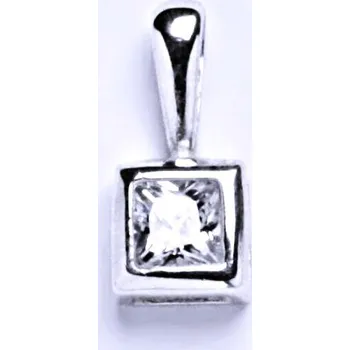 Přívěsek Stříbrný přívěsek čirý zirkon - P1031 (Stříbrný čtverec 4 x 4 mm zirkon)