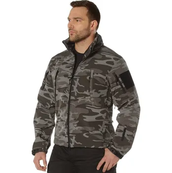 Sportovní střelba ROTHCO Bunda TACTICAL s kapucí softshell BLACK CAMO velikost: L + Doprava zdarma na další nákup