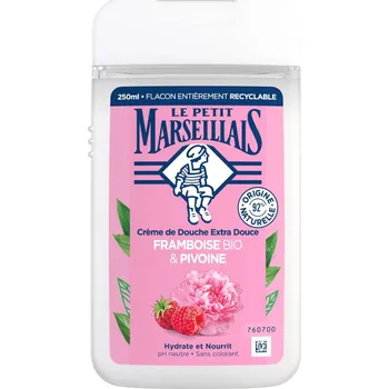 Sprchový gel LE PETIT MARSEILLAIS BIO sprchový krém PIVOŇKA A MALINA 250ml