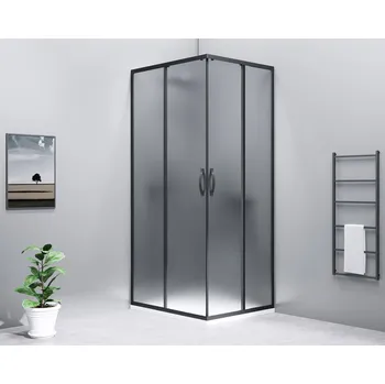 Gelco SIGMA SIMPLY BLACK obdélníkový sprchový kout 1000x900 mm, L/P varianta, rohový vstup, sklo Brick