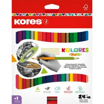 Pastelka Pastelky, Kores, trojhranné, oboustranné, 48 barev