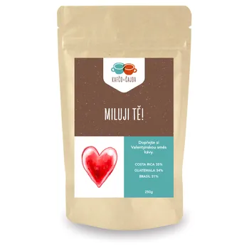 Miluji tě ❤️ - Valentýnská směs Velikost balení: 250 g, Způsob mletí: French press (velmi hrubá)