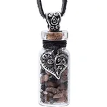 Milujeme Kameny Směs turmalínů (skoryl, verdelit, rubelit) - tromlované kamínky v lahvičce s přívěskem srdce - přívěsek 396255