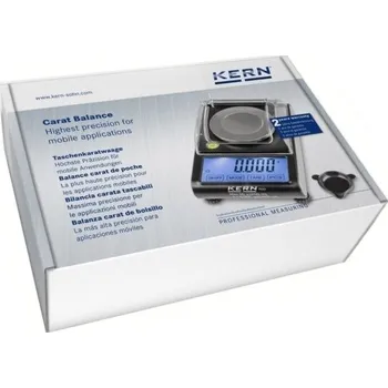 Průmyslová váha Váhy kapesní karátové Kern TGD 50-3C, Vážní deska: Ø 65 mm, Skutečný dílek: 0,001 g/0,005 ct, Váživost: 50 g/250 ct