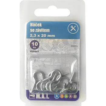 Hřebík háček se závitem 40x2,8mm Zn (10ks)