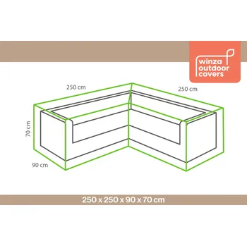 Zahradní pohovka Obal na sedací soupravu ve tvaru L rovnoramenný 250x250x90x70cm Winza