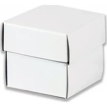 Dekorace do dětského pokoje Krabička dno a víko, bílo-šedá 50x50x50mm (Skládací krabička dno a víko z bílo-šedé skládačkové lepenky 250g.)