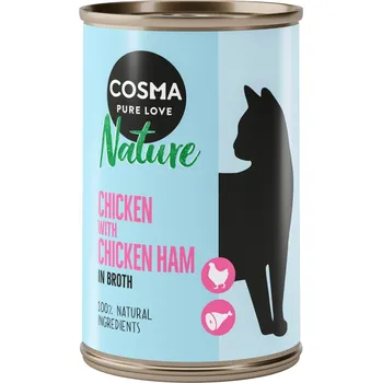 Krmivo pro kočku 24x140g Cosma Nature - kuřecí a kuřecí šunka