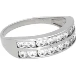 Goldstore Zlatý prsten se zirkony ve dvou řadách Velikost: 63, Váha: 2.45 g